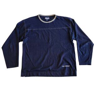 Vintage BUM Equipment Long Sleeve Shirt Varsity Y2K 90s Blue Mens Large EUC